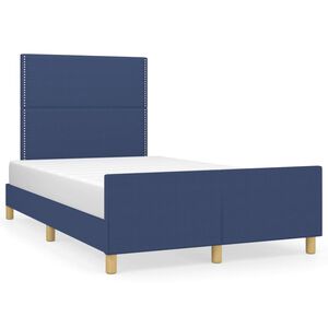 vidaXL Bedframe zonder matras 120x190 cm stof blauw