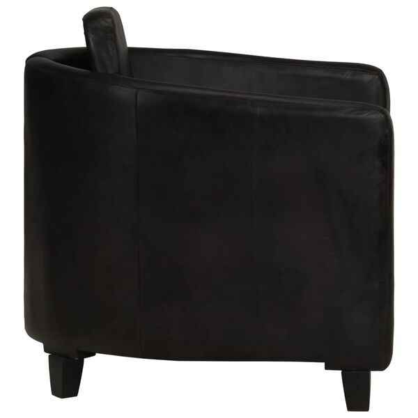 vidaXL Fauteuil echt leer zwart