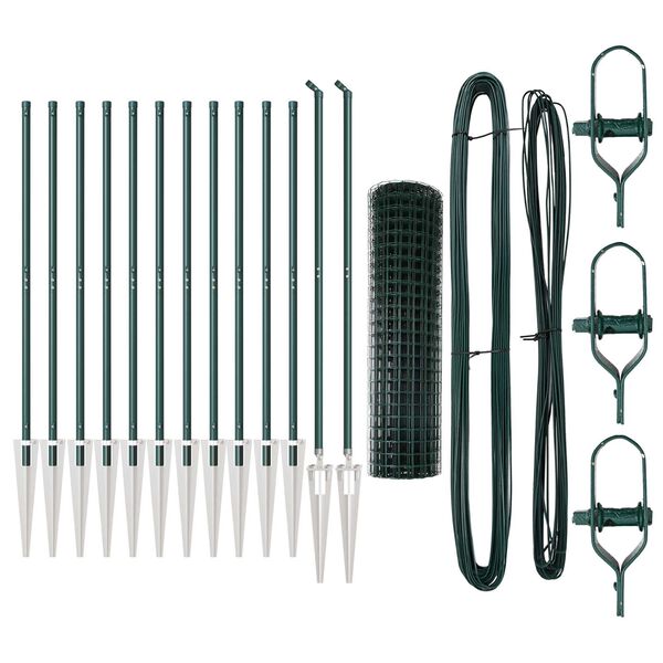 vidaXL Hek met Paal Groen 1 x 25 m Staal