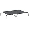 vidaXL Hondenmand verhoogd 130x80x20 cm textiel en staal zwart