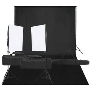 vidaXL Fotostudioset met verlichtingsset en achtergrond