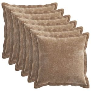 vidaXL Kussensloop 6 pcs HOUTEN Bruin 30 x 30 cm Chenille Stof