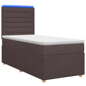 vidaXL Boxspringbed met matras Donkerbruin 80 x 200 cm Stof