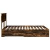 vidaXL Bedframe met lade met hoofdeinde met opslag Bewerkt hout