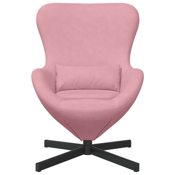 vidaXL Eivormige stoel Roze 63 x 73 x 90 cm Fluweel