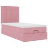 vidaXL Ottoman bed met matrassen en LED's 80x200cm fluweel roze