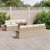 vidaXL Tuin Sofa Set met opslag 9 pcs Beige Poly riet