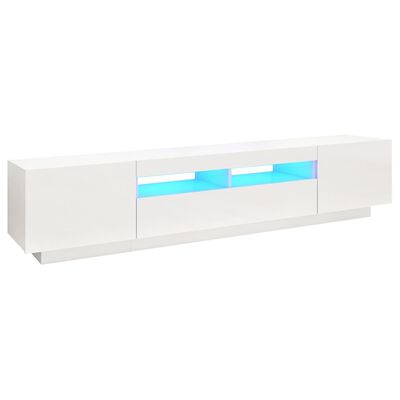 vidaXL Tv-meubel met LED-verlichting 200x35x40 cm hoogglans wit