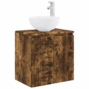 vidaXL Wandgemonteerde wastafelmeubel Gerookt eiken 49,5 x 35 x 63 cm
