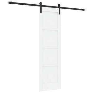 vidaXL Schuifdeur 61 x 198,5 cm Bewerkt hout Wit en zwart