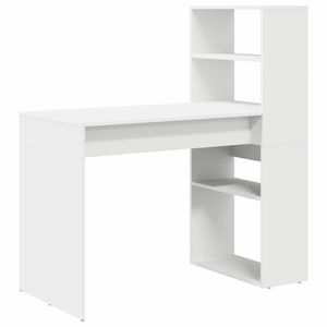 vidaXL Bureau Wit Bewerkt hout 113 x 54 x 120 cm
