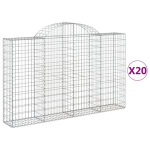 vidaXL Schanskorven 20 st gewelfd 200x30x120/140 cm ijzer