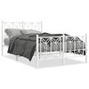 vidaXL Bedframe met hoofd- en voeteneinde metaal wit 120 x 190 cm