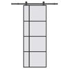 vidaXL Schuifdeur met beslag 76x205 cm ESG-glas en aluminium
