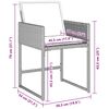 vidaXL Tuin eettafelset 5 pcs Lichtgrijs poly rattan