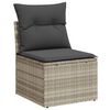 vidaXL Tuin Sofa Set met kussen met opslag 7 pcs Lichtgrijs Poly riet
