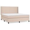 vidaXL Boxspring met matras kunstleer cappuccinokleurig 180x200 cm