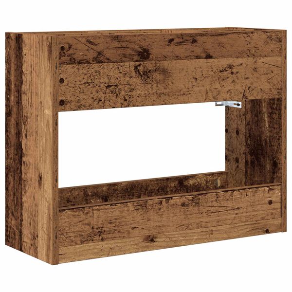 vidaXL Paraplu Standaard Oudhout 65 x 24 x 50 cm Bewerkt hout