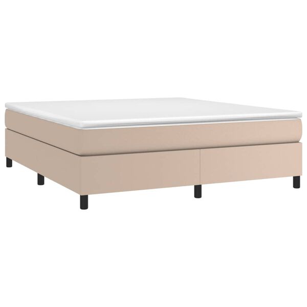 vidaXL Boxspring bed kunstleer cappuccinokleurig 180x200 cm