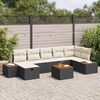 vidaXL Tuin Sofa Set met kussen 8 pcs Zwart Poly riet