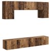 vidaXL Tv-meubelset Wandgemonteerd 4 pcs Oudhout Bewerkt hout