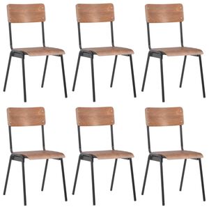 vidaXL Eetkamerstoelen 6 st multiplex bruin