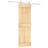 vidaXL Schuifdeur Natuurlijk en Wit 70 x 210 cm Massief Grenenhout