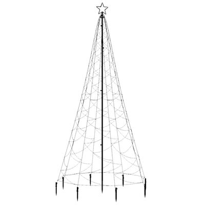 vidaXL Kerstboom met metalen paal en 500 LED's 3 m warmwit