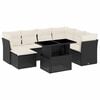 vidaXL 8-delige Loungeset met kussens poly rattan zwart