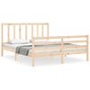 vidaXL Bedframe met hoofdbord massief hout