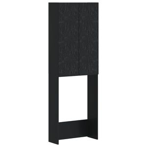 vidaXL Toiletkast DELFT Zwart 66 x 25,5 x 190 cm Bewerkt hout