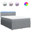 vidaXL Boxspring met matras stof lichtgrijs 160x200 cm