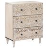 vidaXL Opslag Dressoir Wit 60 x 33,5 x 75 cm Massief Mango Hout