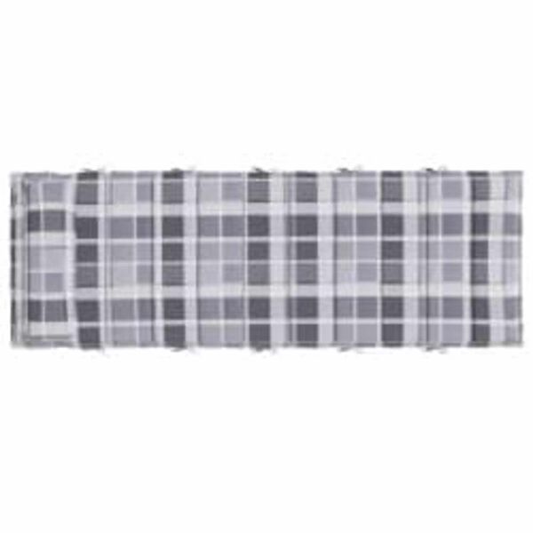 vidaXL Zon Loungerkussen Geruit Grijs 178 x 60 x 4 cm Oxford stof