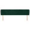 vidaXL Hoofdbord met randen 183x23x78/88 cm fluweel donkergroen