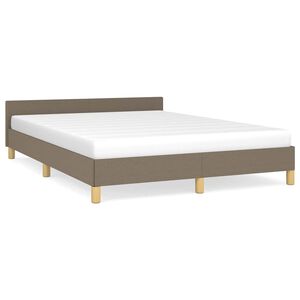 vidaXL Bedframe zonder matras stof taupe 140x190 cm