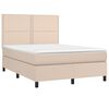 vidaXL Boxspring met matras kunstleer cappuccinokleurig 140x200 cm