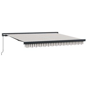 vidaXL Uitschuifbare luifel Lichtgrijs en wit. 300 x 250 cm