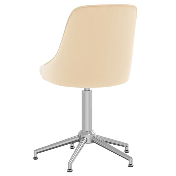 vidaXL Eetkamerstoel draaibaar fluweel cr&egrave;mekleurig