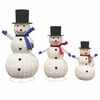 vidaXL Kerst Sneeuwman Familie 3 st 270 LED's Warmwit 55 x 122 cm Stof