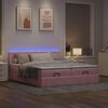 vidaXL Ottoman bed met matrassen en LED's 160x200cm fluweel roze