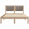 vidaXL Bedframe met hoofdeinde Taupe 120 x 190 cm Massief grenenhout