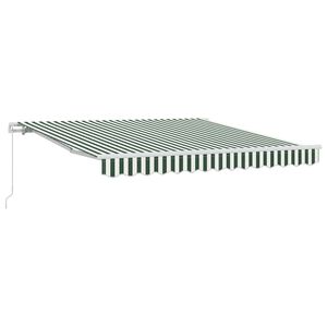 vidaXL Uitschuifbare luifel Groen en Wit 300 x 250 x 165 cm