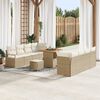 vidaXL Tuinbankenset met kussen 11 pcs Beige poly rattan