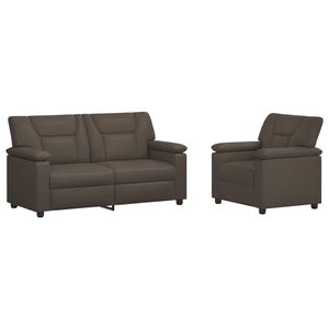 vidaXL Bankstel 2 pcs Grijs Kunstleer
