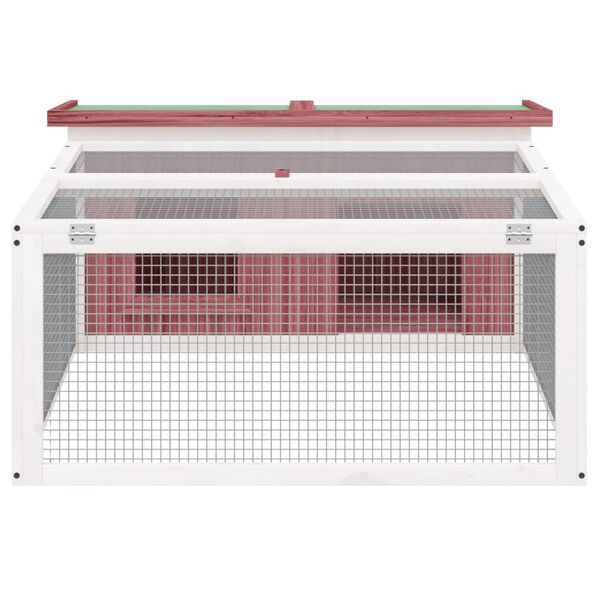 vidaXL Konijnenhok 117,5x97x47,5 cm massief grenenhout mokkakleurig