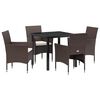 vidaXL Tuin eettafelset 5 st Bruin poly rattan