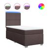 vidaXL Boxspring met matras stof donkerbruin 80x200 cm