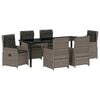 vidaXL Tuin eettafelset 7 st Grijs poly rattan