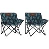 vidaXL Campingstoelen 2 st met vakje inklapbaar bladprint